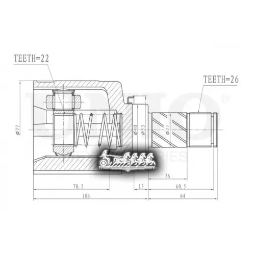 Шрус Renault Sandero 12- Внеш. UNIO 