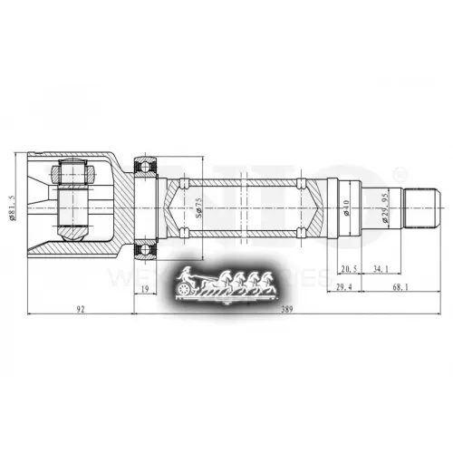 Шрус Ford Focus/C-Max 04- Внутр.прав. UNIO 