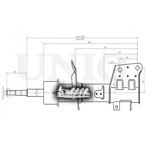 Амортизатор Fiat Palio/Siena 97- Газ.перед. UNIO 