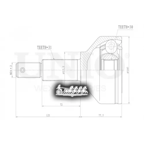 Шрус Ford Transit 12- Внеш. UNIO 