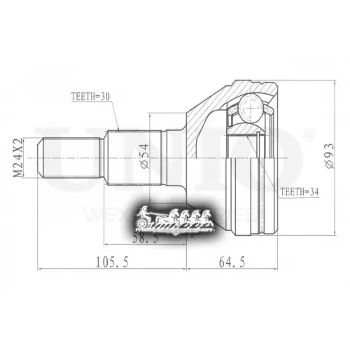 Шрус Chevrolet/Opel Captiva/Antara 06- Внеш. UNIO 