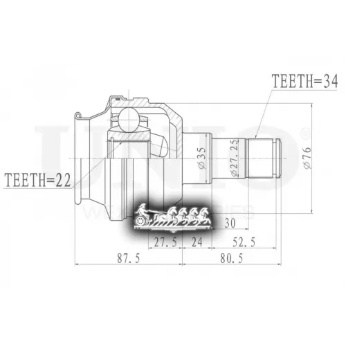 Шрус Chevrolet/Opel Aveo/Antara 03- Внутр.прав. UNIO 