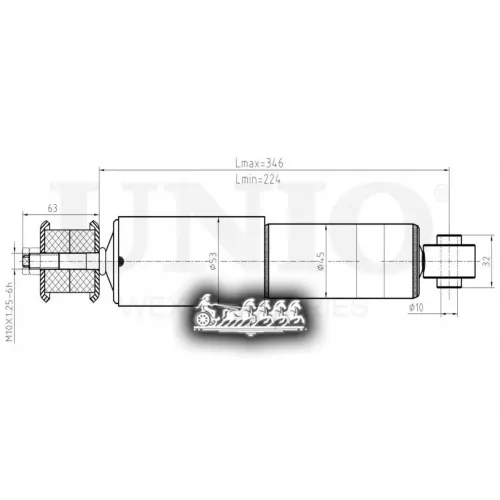 Амортизатор Chevrolet Niva 02- Газ.перед. UNIO 