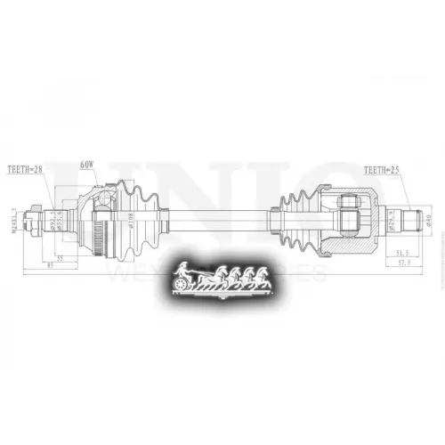 Привод В Сборе Land Rover Freelander 98- Перед.лев./Прав. UNIO 