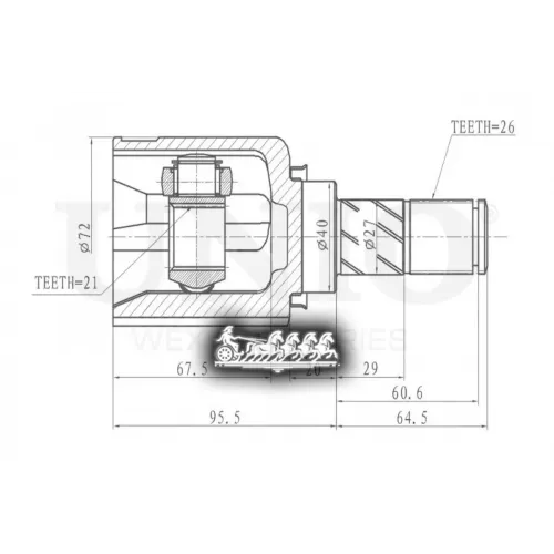 Шрус Nissan Note/Micra 02- Внутр. UNIO 
