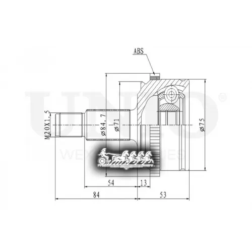 Шрус Lada Vesta 15- Внеш. UNIO 