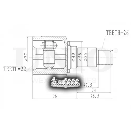 Шрус Suzuki Grand Vitara 05- Внутр. UNIO 