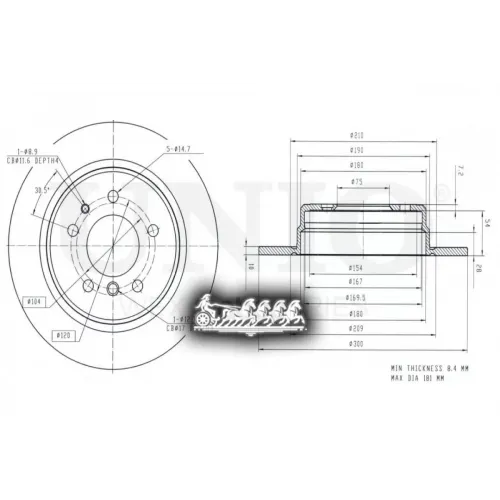 Диск Тормозной Bmw 5(E34)/3(E90) Задн. UNIO 