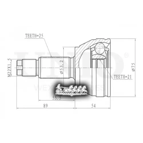 Шрус Ford Focus/Fusion 98- Внеш. UNIO 