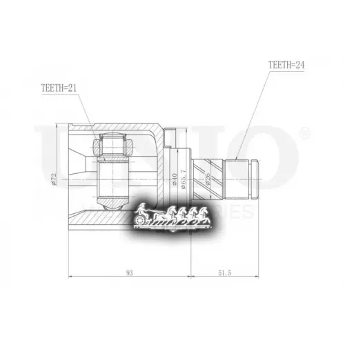 Шрус Nissan Almera 02- Внутр. UNIO 