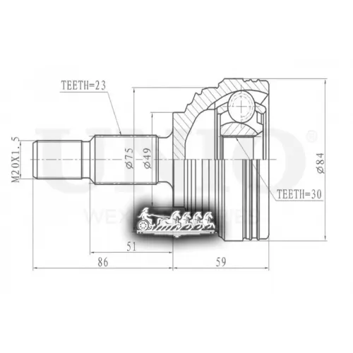Шрус Nissan/Renault Almera/Logan 02- Внеш. UNIO 
