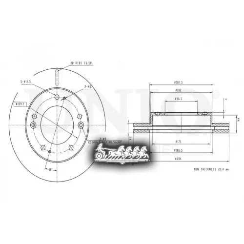 Диск Тормозной Kia Sportage 94- Перед. UNIO 