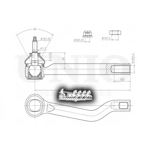 Наконечник Рулевой Тяги Nissan/Renault X-Trail/Koleos 13- Прав. UNIO 