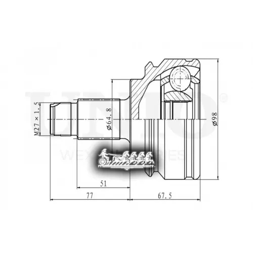 Шрус Bmw X5(E53) Внеш. UNIO 
