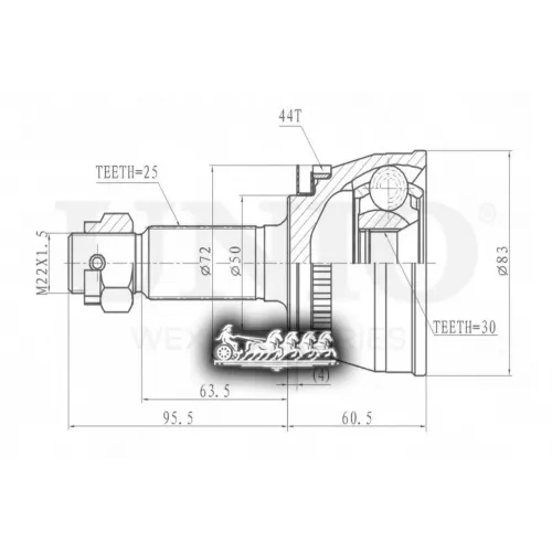 Шрус Hyundai Matrix 01- Внеш. UNIO 