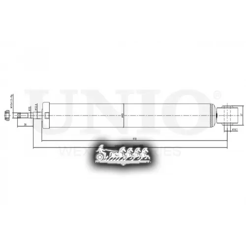 Амортизатор Audi A4/A6 07- Газ.задн. UNIO 