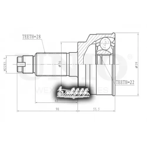 Шрус Kia Cerato 01- Внеш. UNIO 