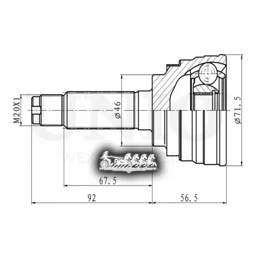 Шрус Daewoo Matiz 95- Внеш. UNIO 