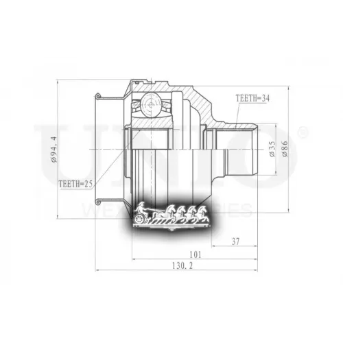 Шрус Opel/Saab Vectra/900 89- Внутр. UNIO 