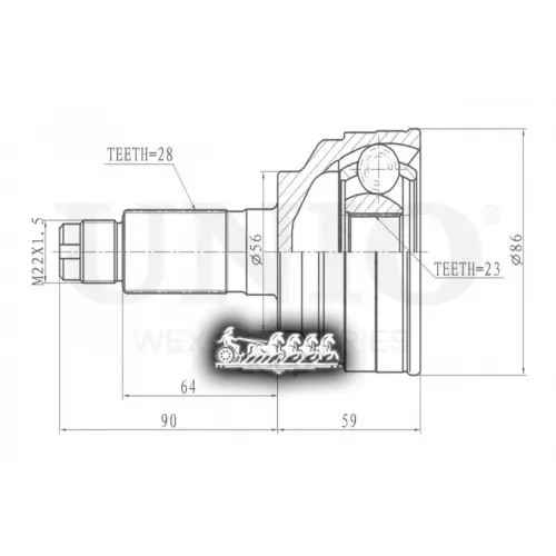 Шрус Mazda 626/Mx-6 91- Внеш. UNIO 