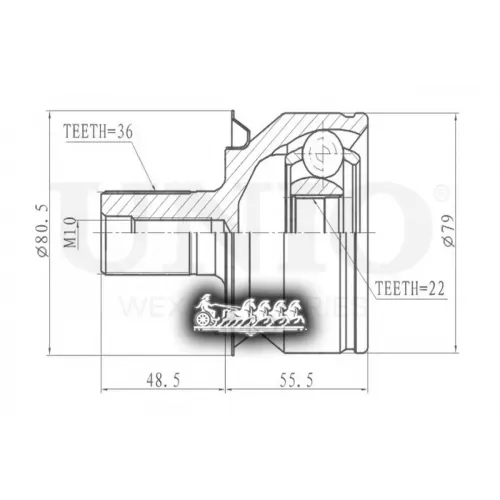 Шрус Mazda 3 03- Внеш. UNIO 