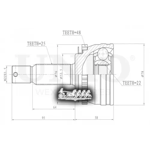Шрус Hyundai Getz 02- Внеш. UNIO 