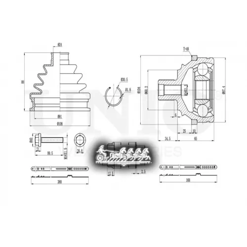 Шрус Vw Transporter(T4) 90- Внеш. UNIO 