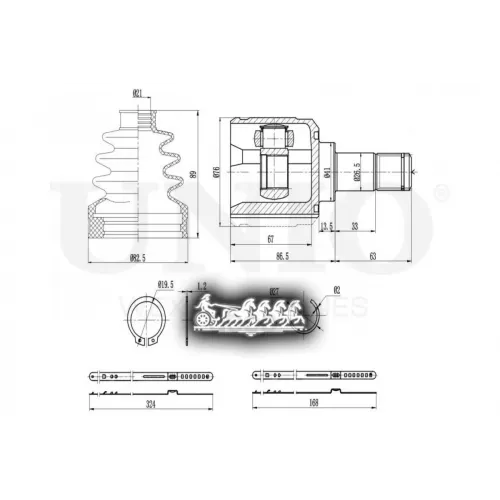 Шрус Mitsubishi Lancer 00- Внутр.прав. UNIO 