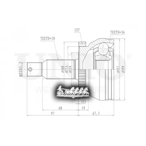 Шрус Kia/Hyundai Sorento/Santa Fe 06- Внеш. UNIO 