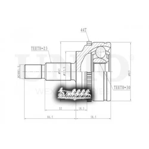 Шрус Renault Megane/Scenic 96- Внеш. UNIO 
