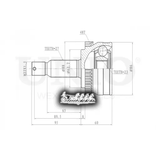 Шрус Hyundai Tucson 04- Внеш. UNIO 