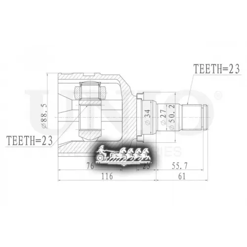 Шрус Toyota Corolla/Avensis 97- Внутр. UNIO 