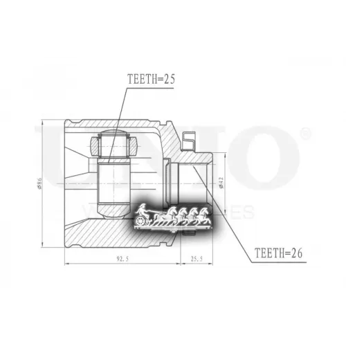 Шрус Mazda 626/Mx-6 87- Внутр.прав. UNIO 