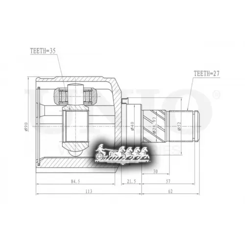 Шрус Mitsubishi Outlander/Lancer 05- Внутр. UNIO 
