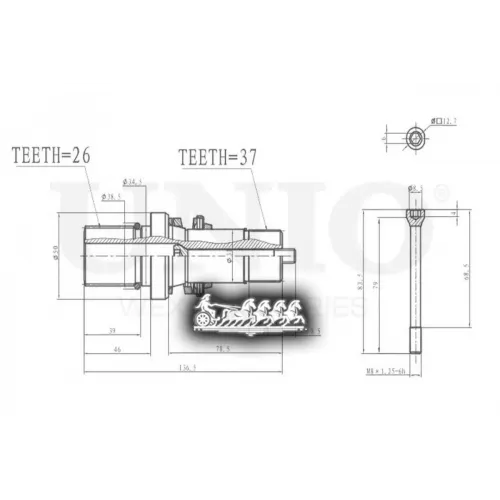 Вал Vw Transporter(T5/6) 03- Перед. UNIO 