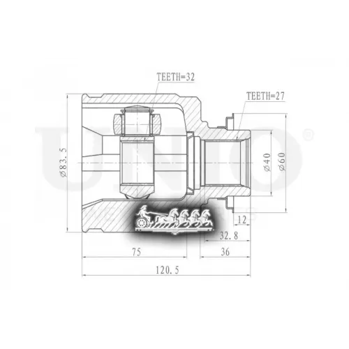 Шрус Honda Accord/Civic/Cr-V 91- Внутр. UNIO 