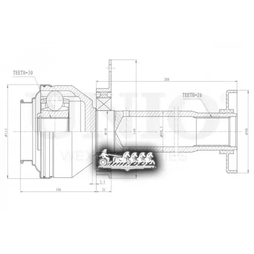 Шрус Vw Transporter(T5)/Multivan(T5) 03- Внутр. UNIO 