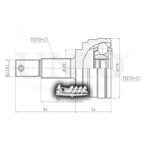 Шрус Nissan Tiida 07- Внеш. UNIO 
