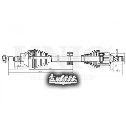 Привод В Сборе Opel Astra/Zafira 04- Перед.прав. UNIO 