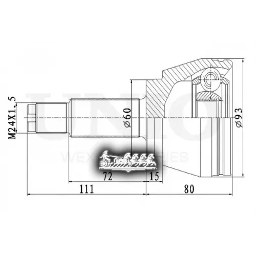 Шрус Ssangyong Rexton 01- Внеш. UNIO 