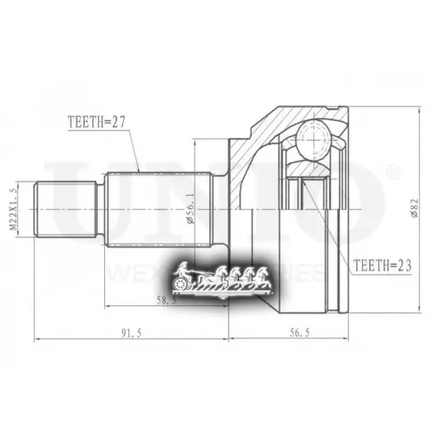 Шрус Ford Mondeo 00- Внеш. UNIO 