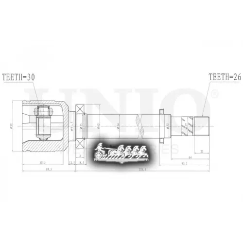 Шрус Renault Megane/Fluence 08- Внутр.прав. UNIO 