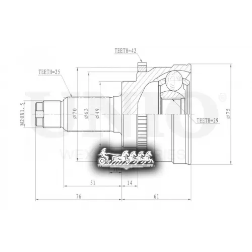 Шрус Suzuki Liana 01- Внеш. UNIO 