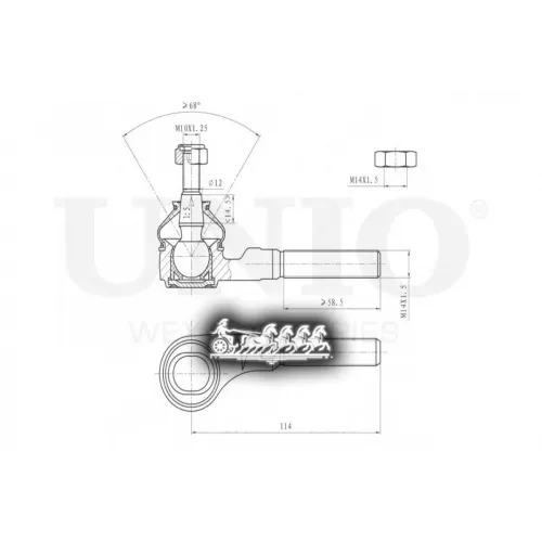 Наконечник Рулевой Тяги Psa C4/206 98- Лев. UNIO 