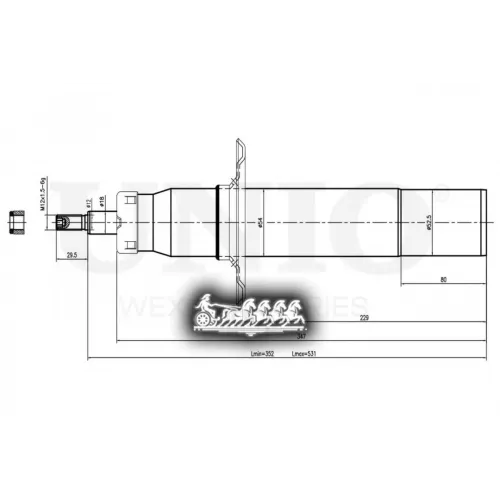 Амортизатор Audi A4 07- Газ.перед. UNIO 