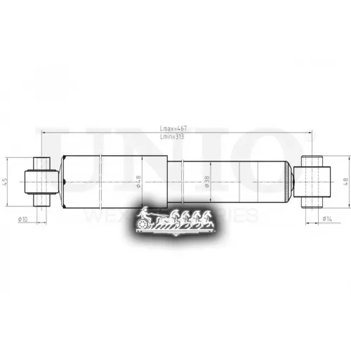 Амортизатор Citroen C2/3 02- Газ.задн. UNIO 