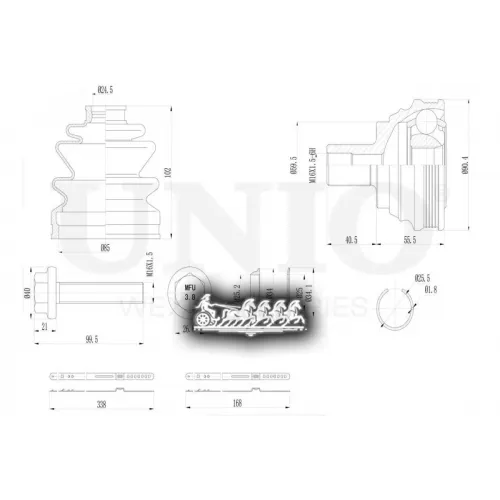 Шрус Vag Passat/Octavia/A3 03- Внеш. UNIO 