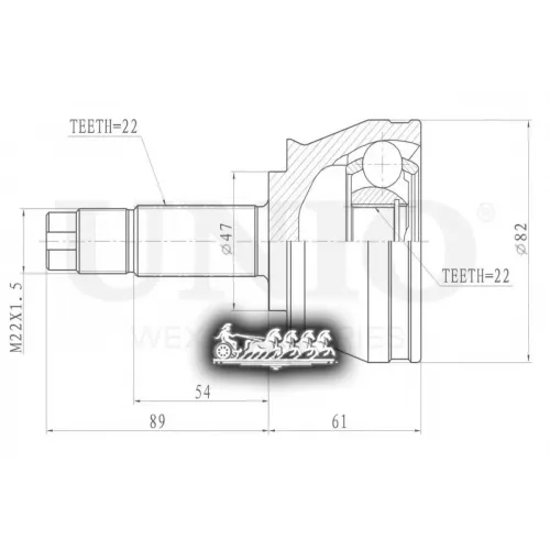 Шрус Fiat Strada 99- Внеш. UNIO 