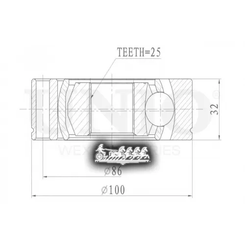 Шрус Ford/Fiat Scorpio/Tipo 82- Внутр. UNIO 