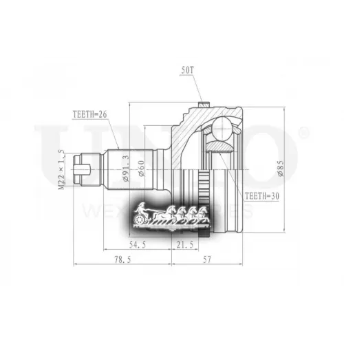 Шрус Honda Civic/Hr-V 95- Внеш. UNIO 
